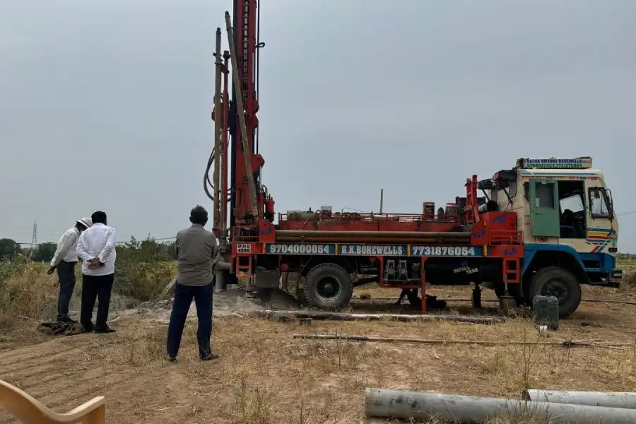 Borewell Drilling Experts in Hyderabad operating advanced drilling machinery on-site.